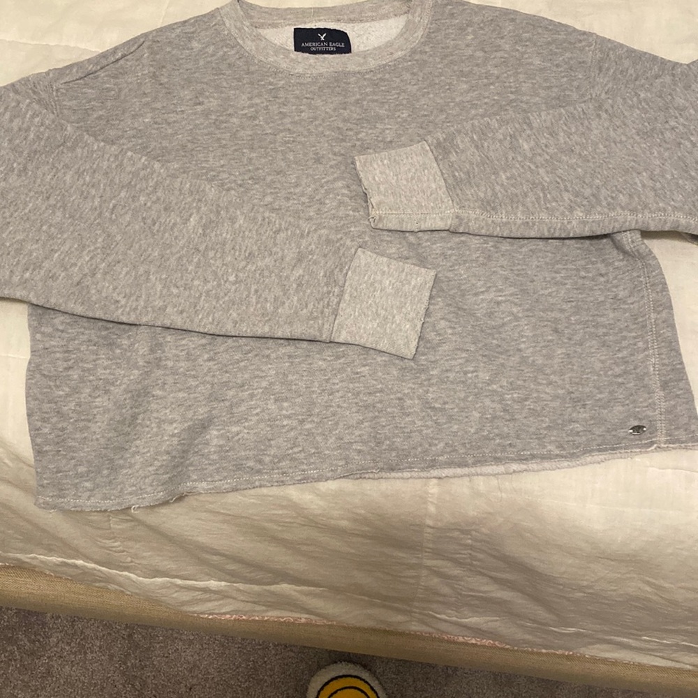 light grey cropped sweatshirt